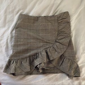 Plaid wrap mini skirt